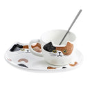 the CAT SET - Cute Creative Cat Drinkware Ceramics Coffee Mug Set Handgrip Mugs with Tray, Novelty Coffee Teacups Milk Cup