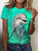 the PRETTY KITTY - Cartoon Animal Cat 3D Print Casual Short Sleeve O-Neck T-Shirts for Women