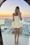 the SPICY SENORITA - Summer Fashion New Elegant Party Evening Dress for Women, Flower Sleeveless Off-Shoulder Sexy Pleated Rose Dress