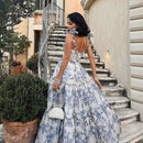 the DAMSEL - Spring/Summer New European and American Off Shoulder Women's Fashion Organza Fairy Long Dress Elegant Evening Dress