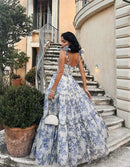 the DAMSEL - Spring/Summer New European and American Off Shoulder Women's Fashion Organza Fairy Long Dress Elegant Evening Dress