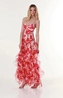 the RUFFLE MY FEATHERS - Women Summer Strapless Fashion Organza Fairy Long Elegant Evening Dress, Ruffles High Waist Loose Maxi Dress