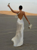 the BELLA - Sexy Mermaid Party Sling Backless Slim Hip Ruffle Hem Evening Dress