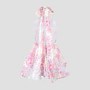 the FRENCH GIRL - Chic Floral Printed Mini Dress Backless Sleeveless Hem Stacking Dresses Sweet A-Line Party Club Clothing