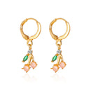 the FRUIT CAKE - Red Zircon Cherry Leaf Stud Earrings Shiny Crystal Fruit Grape Flower Earring Christmas Party Jewelry Gift