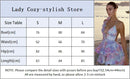 the SIXTEEN CANDLES - Sexy Flare Sleeve V-Neck Printed Mini Dress, Fashion Pleated A-line High Waist Gown New Lady Summer Evening Party/Club Dress