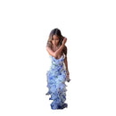 the RUFFLE MY FEATHERS - Women Summer Strapless Fashion Organza Fairy Long Elegant Evening Dress, Ruffles High Waist Loose Maxi Dress