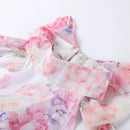 the FRENCH GIRL - Chic Floral Printed Mini Dress Backless Sleeveless Hem Stacking Dresses Sweet A-Line Party Club Clothing