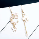 the GLAM GIRL COLLECTION - Earrings Time Key Moon Stick Crystal Pearl Dangle Earrings Kawaii Christmas Gift