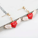 the GLAM GIRL COLLECTION - Earrings Time Key Moon Stick Crystal Pearl Dangle Earrings Kawaii Christmas Gift