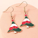 the JOLLY COLLECTION - Fashion Merry Christmas Wreath Circle Hoop Earrings New Year Party Festival Jewelry Gifts