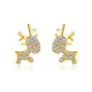 the RHINESTONE COLLECTION - Christmas Stud Earrings Trend New in Year Jewelry Gift Christmas Santa Claus Hat Reindeer Piercing Earrings