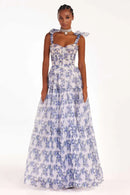 the DAMSEL - Spring/Summer New European and American Off Shoulder Women's Fashion Organza Fairy Long Dress Elegant Evening Dress
