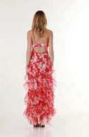 the RUFFLE MY FEATHERS - Women Summer Strapless Fashion Organza Fairy Long Elegant Evening Dress, Ruffles High Waist Loose Maxi Dress