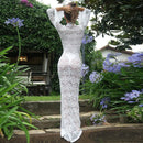 the LACE LUNCH DATE - Lace Transparent Sexy Hollow Out Maxi Dress, Elegant Outfits Women Flare Sleeve V-Neck Party/Club Dresses