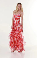 the RUFFLE MY FEATHERS - Women Summer Strapless Fashion Organza Fairy Long Elegant Evening Dress, Ruffles High Waist Loose Maxi Dress