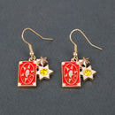 the GLAM GIRL COLLECTION - Earrings Time Key Moon Stick Crystal Pearl Dangle Earrings Kawaii Christmas Gift