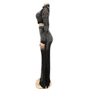 the MOLLY Dress - Sexy Mesh Hot Drilling Long Sleeve Top