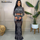 the MOLLY Dress - Sexy Mesh Hot Drilling Long Sleeve Top