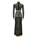 the MOLLY Dress - Sexy Mesh Hot Drilling Long Sleeve Top