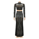the MOLLY Dress - Sexy Mesh Hot Drilling Long Sleeve Top