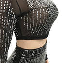 the MOLLY Dress - Sexy Mesh Hot Drilling Long Sleeve Top