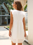 the SARAH Dress - Women Solid Hollow Out Short Dress