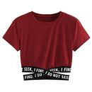 the FIND & SEEK - Lady Fashion Latter Cross Bandage Sexy Tops