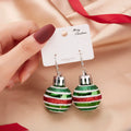 the ORNAMENTS - Christmas Sequins Round Ball Drop Earrings Shiny Snowflakes Stars Resin Earring Celebrate Festival New Year Jewelry