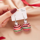 the ORNAMENTS - Christmas Sequins Round Ball Drop Earrings Shiny Snowflakes Stars Resin Earring Celebrate Festival New Year Jewelry