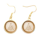 the CAPPUCCINO CHRISTMAS - Coffee Latte Carving Love Heart Art Drop Earrings Chocolate Printing Flower Four Leaf Clover Charm Jewelry For Women Girls Gift