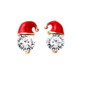 the RHINESTONE COLLECTION - Christmas Stud Earrings Trend New in Year Jewelry Gift Christmas Santa Claus Hat Reindeer Piercing Earrings