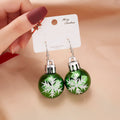 the ORNAMENTS - Christmas Sequins Round Ball Drop Earrings Shiny Snowflakes Stars Resin Earring Celebrate Festival New Year Jewelry