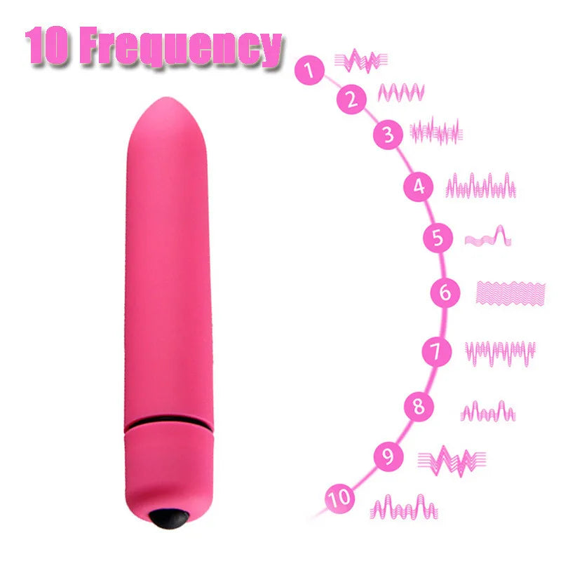 the BULLET - 10 Speeds Mini Bullet Vibrator Vaginal Massage Dildos Sex Toys for Women Adult Games AV Stick Erotic Product Clitoris Stimulator