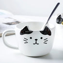 the CAT SET - Cute Creative Cat Drinkware Ceramics Coffee Mug Set Handgrip Mugs with Tray, Novelty Coffee Teacups Milk Cup