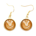 the CAPPUCCINO CHRISTMAS - Coffee Latte Carving Love Heart Art Drop Earrings Chocolate Printing Flower Four Leaf Clover Charm Jewelry For Women Girls Gift