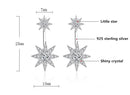 the NORTHSTAR - Silver Fashion Crystal Star Ladies Stud Earrings Jewelry Female Christmas Gift