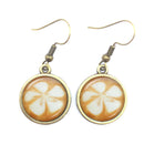 the CAPPUCCINO CHRISTMAS - Coffee Latte Carving Love Heart Art Drop Earrings Chocolate Printing Flower Four Leaf Clover Charm Jewelry For Women Girls Gift