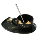the CAT SET - Cute Creative Cat Drinkware Ceramics Coffee Mug Set Handgrip Mugs with Tray, Novelty Coffee Teacups Milk Cup