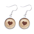 the CAPPUCCINO CHRISTMAS - Coffee Latte Carving Love Heart Art Drop Earrings Chocolate Printing Flower Four Leaf Clover Charm Jewelry For Women Girls Gift