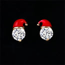 the RHINESTONE COLLECTION - Christmas Stud Earrings Trend New in Year Jewelry Gift Christmas Santa Claus Hat Reindeer Piercing Earrings