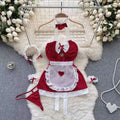 the SECRET SANTA - Christmas Red Top Sexy Patchwork Bodysuit Cosplay Erotic Lingerie Winter Strap Pajamas Nightwear