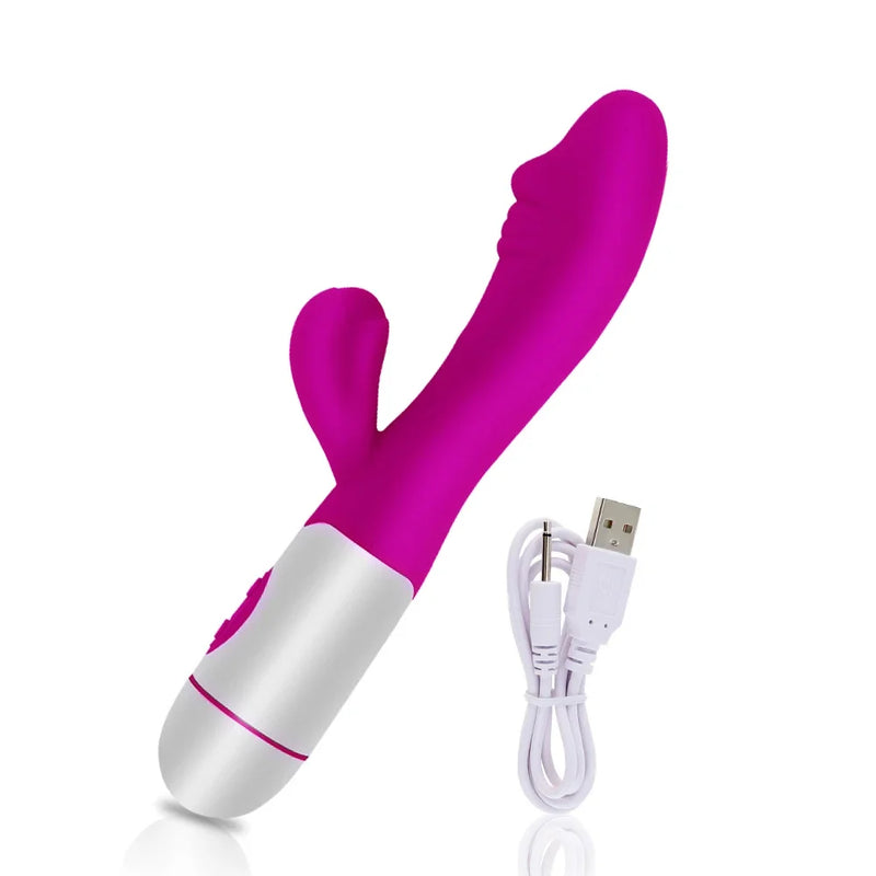 the G-SPOT - Strong G Spot Dildo Rabbit Vibrator Soft Silicone Pussy Massager Rechargeable Vagina Clitoris Stimulator Adult Sex Toy for Woman