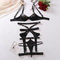 the BDSM BADDIE - Luxury Lingerie Sexy Bandage Cosplay Intimate Goods Women Hot Cross See Through Push Up Bra Panty Garter Belt Underwear