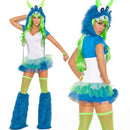 the PARTY ANIMAL - Deluxe Plush Monster Animal Costume for Adult Leopard Fox Cat Girl Cosplay Costume Halloween Costumes Fancy Party Dress