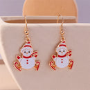 the JOLLY COLLECTION - Fashion Merry Christmas Wreath Circle Hoop Earrings New Year Party Festival Jewelry Gifts