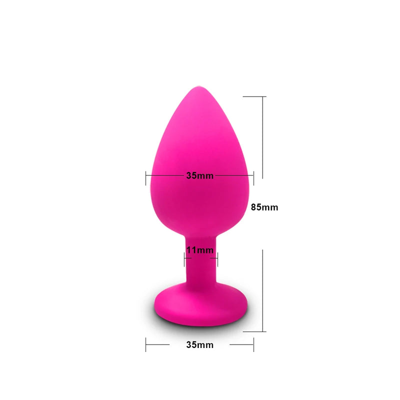 the DIAMOND - S/M/L Anal Plug Butt Vibrator Women/Men Soft Silicone Round Shaped Erotic Bullet Anal plug Bullet Gay Sex Toys for Adults