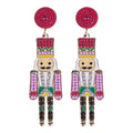 the NUTCRACKER - Christmas Nutcracker Earrings Shiny Rhinestone Nutcracker Soldier Earrings Perfect Festival Party Gifts