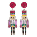 the NUTCRACKER - Christmas Nutcracker Earrings Shiny Rhinestone Nutcracker Soldier Earrings Perfect Festival Party Gifts