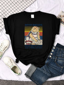 the KITTZY BISCUITS - Cats Cooking Cartoon Printing Short Sleeve Breathable T-Shirts for Women